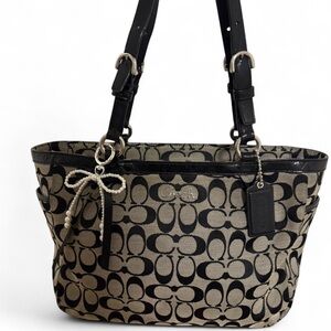 Coach Black and Grey Signature Tote